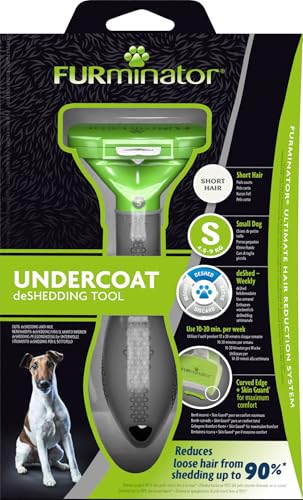 FURminator deShedding-Tool Hund Größe S Kurzhaar - Hundebürste für kleine Hunde zur Entfernung der Unterwolle - Verbessertes Design
