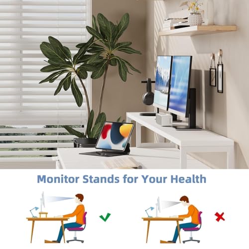 Image of MaverickFurni 67 inch White Desk with 3 Drawers and LED Lights, Reversible Computer Desk with Moniter Stand and Printer Shelf, Home Office Desk with Storage for Work Writing Study, White