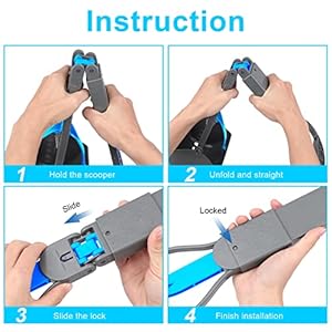 Ppogoo non breakable pooper scooper for large medium small dogs with 243inch long handle high strength material durable spring easy grass and gravel pick up  urban country home decor