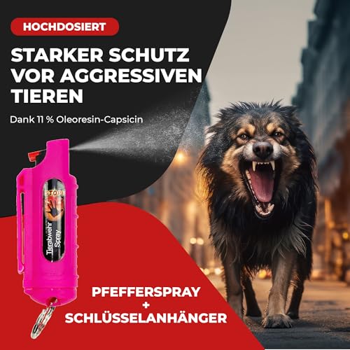 2 x Wilhelm Pfefferspray 16 ml Schlüsselanhänger pink Tierabwehr Selbstverteidigung CS Gas KO Spray hochdosiert (ca. 2 Mio. Scoville) effektives Verteidigungsspray