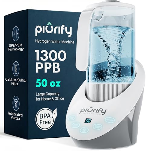 PIURIFY 50 Oz Hydrogen Water Machine with Vortex | BPA Free Rich Hydrogen Water Generator with...