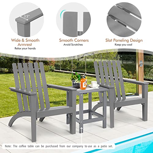 Tangkula Adirondack Chair Acacia Wood Outdoor Armchairs, Weather Resistant For Patio Garden Backyard Deck Fire Pit, Lawn Porch Furniture & Lawn Seating, Campfire Chairs, Adirondack Lounger (1, Grey) #TOP3