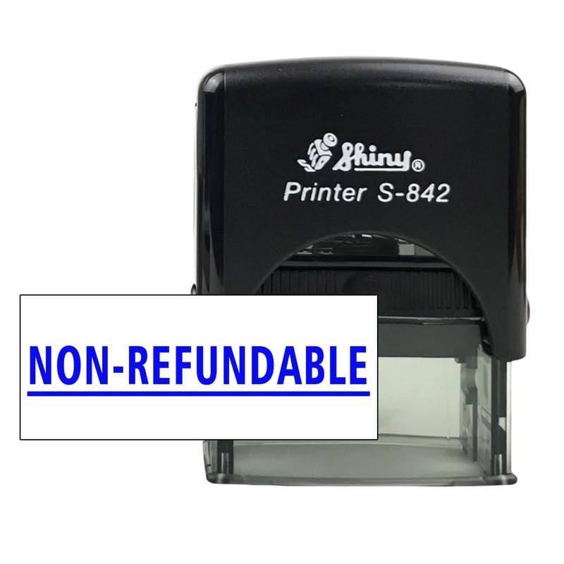 Stampcrafters Shiny S-842 Non-REFUNDABLE Self Inking Office Stamp Refillable Personalized Rubber Stamp.