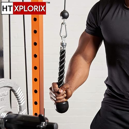 Image of Nylon Triceps Rope Single Grip Durable Cable Attachment for Tricep Pushdowns & Arm Workouts