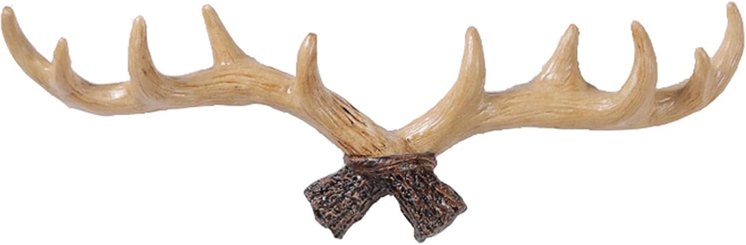 CozyCove Antlers Hook Wall Hooks/Hanger,Towel Hooks,Animal Shaped Hook,Resin Material Wall Home Decor, Deer Antler Holder 15.7" Long, 4.7" Tall and 1.57" deep 10 Hooks