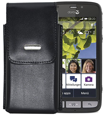 Köchertasche Etui für / Doro Liberto 820 / Ledertasche Vertikaltasche mit einer Gürtelschlaufe auf der Rückseite