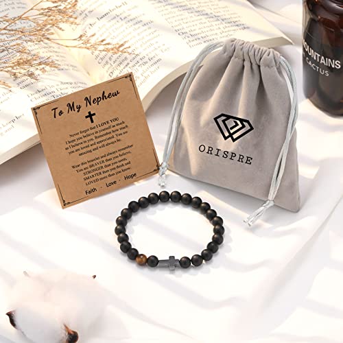 Orispre Nephew Gifts From Auntie Uncle, Graduation Gifts For Nephew Birthday Confirmation Communion Gifts For Teenage Boys Jewelry Religious Gifts, Nephew Bracelet #TOP5