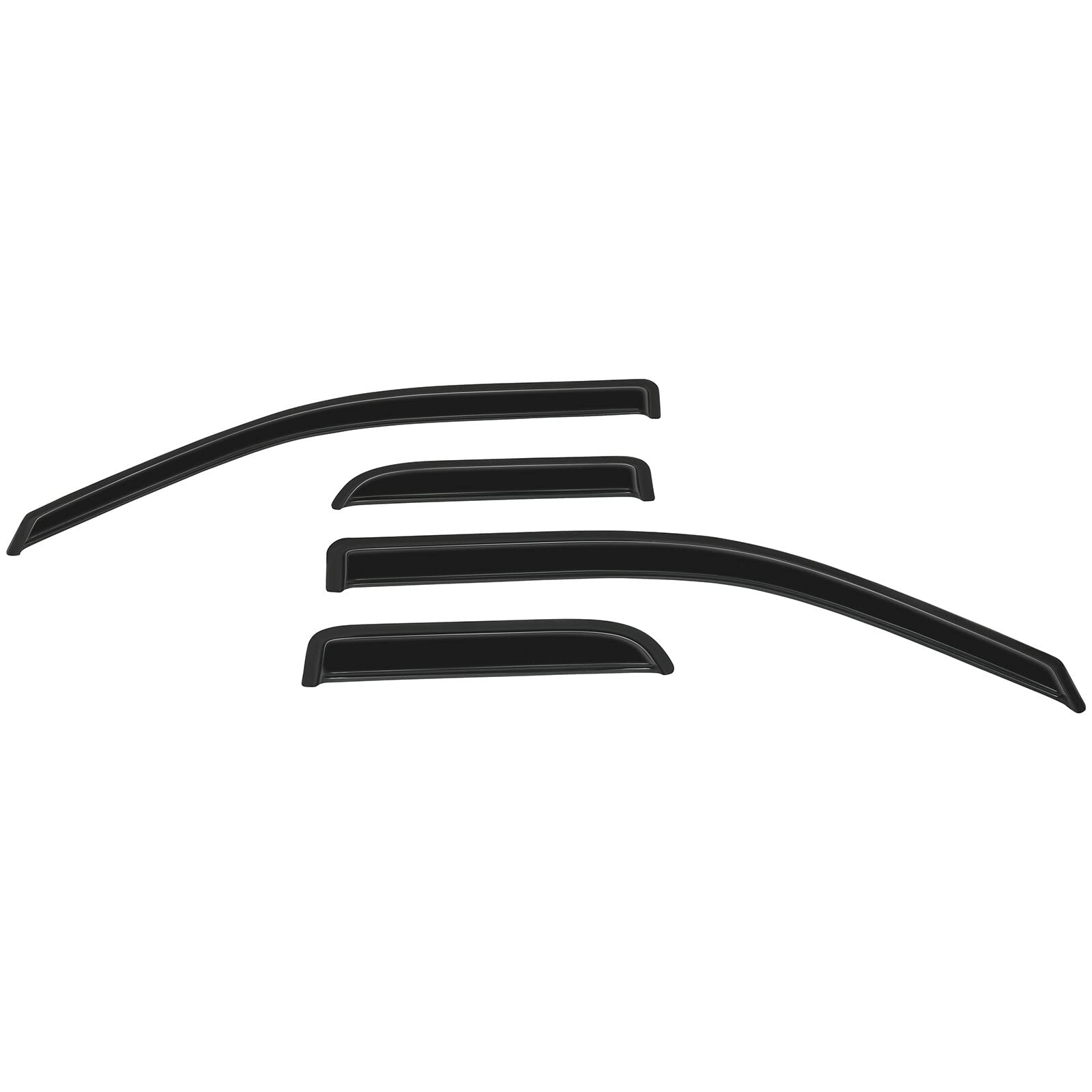 ROADFAR Side Window Deflectors Fit for 2009-2014 For Ford For F-150 Out-Channel Sun Rain Guards Side Window Deflectors Dark Black Tape-On Outside Mount Window Shields Black 4-Pieces Set