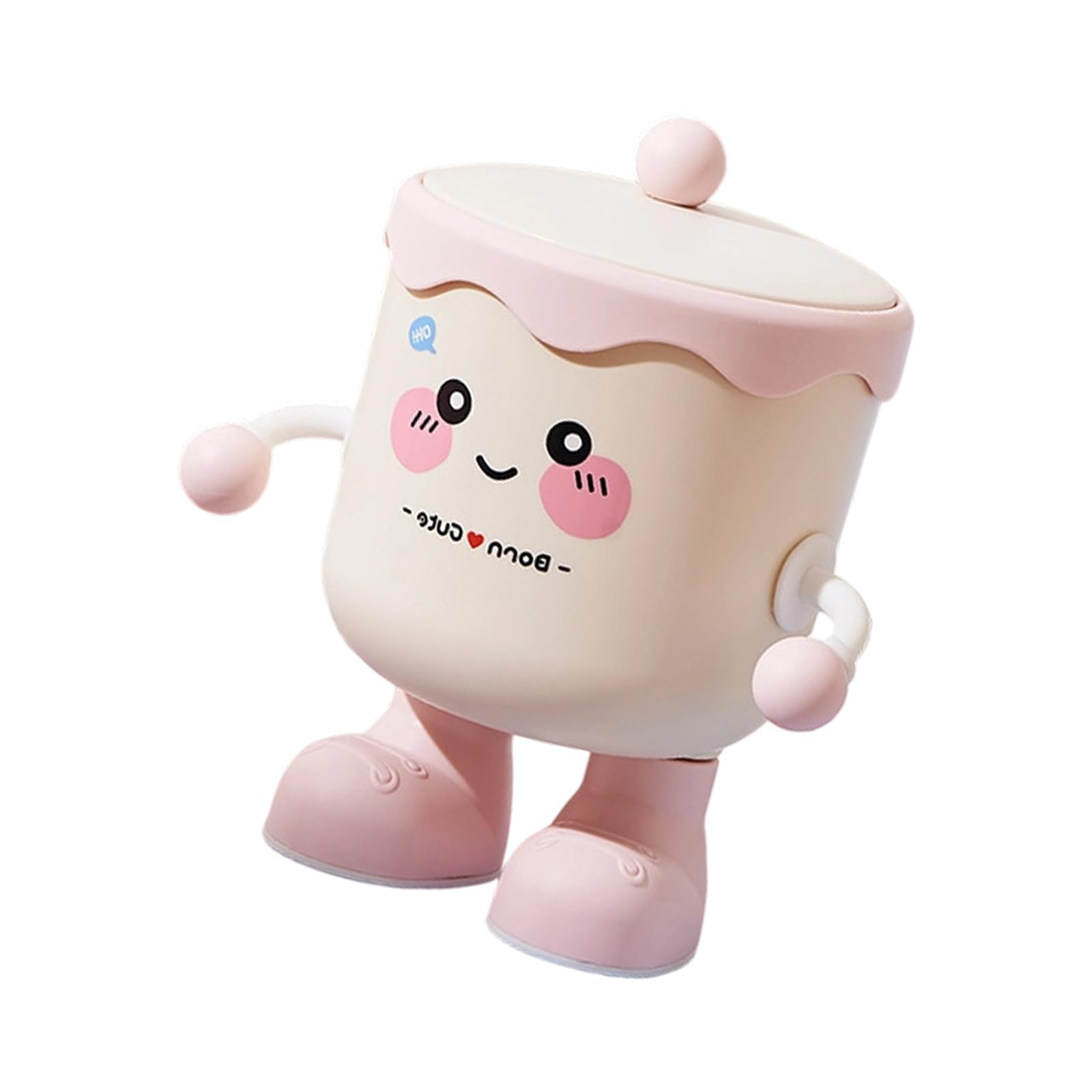 Kalttoy Compact Covered Desk Bin for Stationery Cosmetics Pen Holder Space Saving Multipurpose Home Container