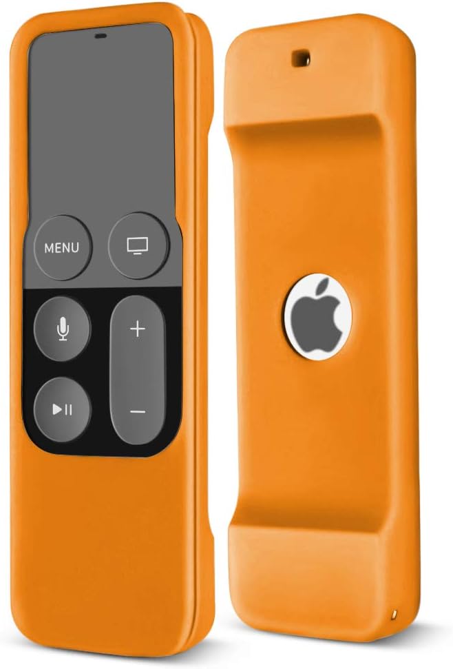 TNP Apple TV 4K Remote Case (Orange) - 4th 5th Gen Protective Lightweight Soft Silicone Case Shock Proof Cover Skin for New Apple TV 64GB/32GB w/Siri Remote Control Controller
