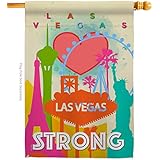 Ornament Collection Cause Las Vegas Strong House Flag Support BLM Anti Racism Justice Revolution Movement Equality Social Small Decorative Gift Yard Banner Double-Sided Made in USA 28 X 40