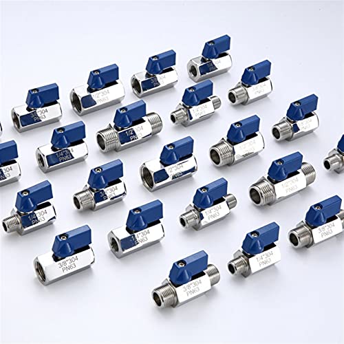 Mini válvula de bola de acero inoxidable SS304 de 0.75 pulgadas macho a hembra 5