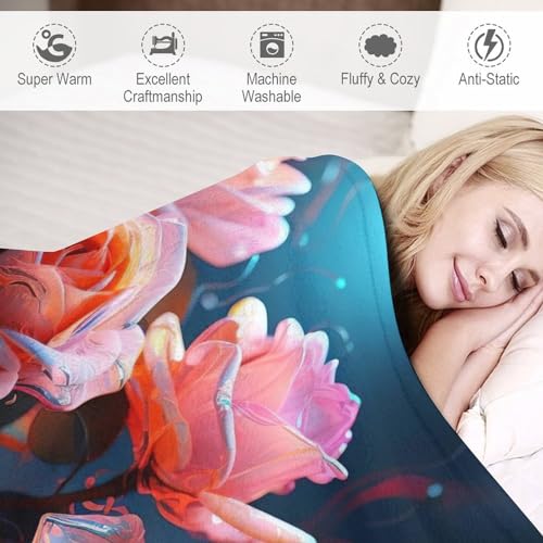 Plaid fleur couverture polaire en peluche souple haute qualité