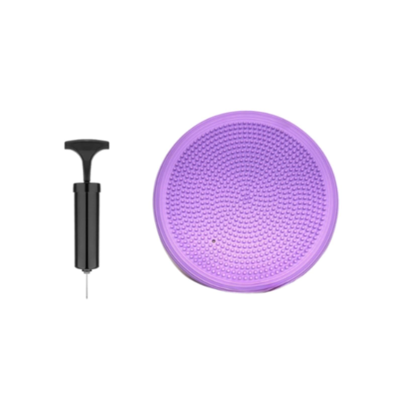 Hellery Inflatable Balance Disc for Kids and Adults with Wobble Cushion for Training, Violet