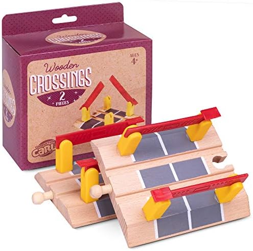 Conductor Carl Wood Train Track Expansion Packs| Compatible with Most Train Tracks| Street Crossings -1 Count (Pack of 2)