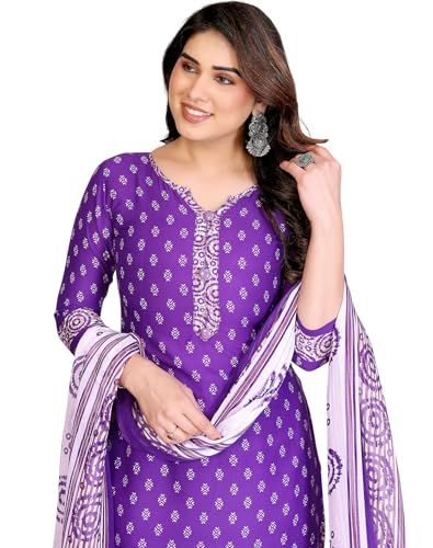 Image of Yashika Unstiched Crepe dress materials | Crepe Salwar Suit for women with dupatta | suit material for women unstitched