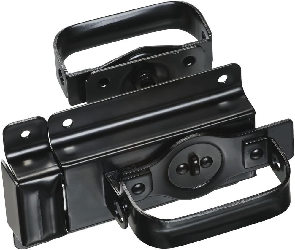 Image of National Hardware N101-576 Swinging Door Latch Heavy Duty Steel with WeatherGuard Protection Black Finish for Shed Barn Gate Interior Exterior Use Automatic Locking (Pack of 5)