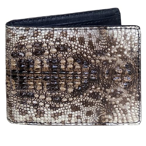Image of HATA Men Leather Bifold Wallet RFID Blocking Front Pocket Exotic Billfold Handmade Gift For Birthday Wedding Anniversary Father's Day
