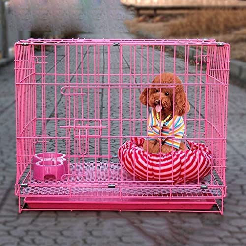Image of PetzLifeworld 18 Inch (1.5 Feet) Small Puppy /Rabbit Cage with Removable Cleaning Tray (Pink)