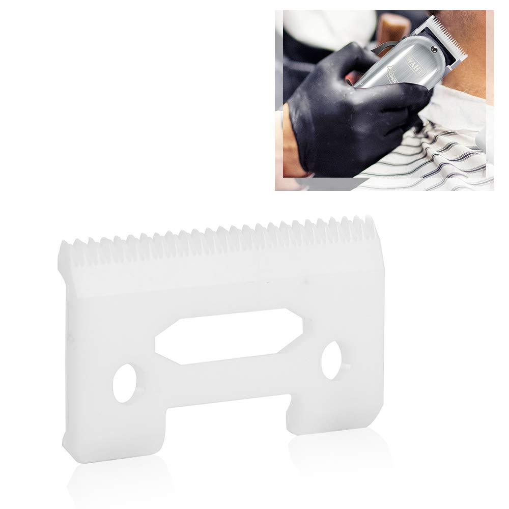Professional Stagger-Tooth Clipper Replacement ceramic Blades 2-Hole #2161 - Compatible with 5 Star Senior Cordless Wahl Magic Clip (white)