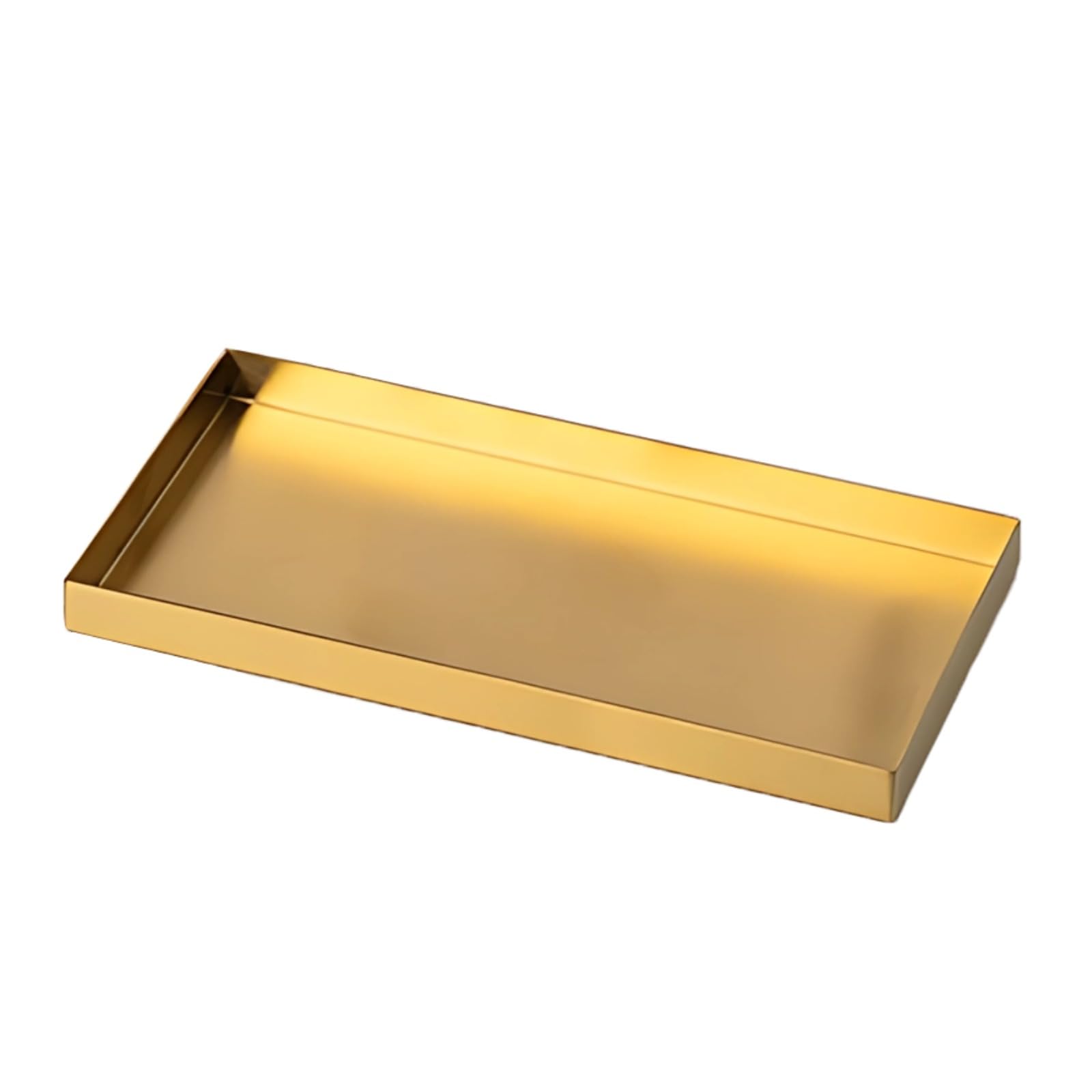 Bandeja rectangular para jabonera y joyas de acero inoxidable de 8 x 4 pulgadas