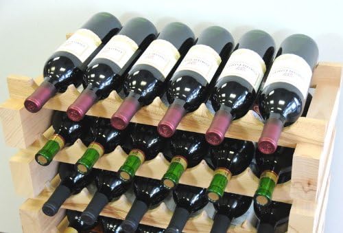 Miniatura 3 de Estante de vino de madera -48 botellas modulares de madera dura para vino (12 botellas x 4 estantes)