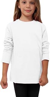 Girls Boys Plain Long Sleeve Shirts Basic School Crew Neck School T-Shirt Wholesale Tops UK Size (4-13 Years) | Multipacks | Bulk Qunatity | Wholesale