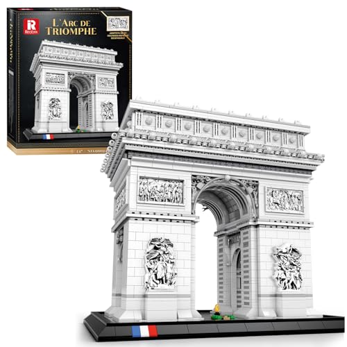 Reobrix 66024 Paris Arc de Triomphe Baukasten Set, 3718 Teile Frankreich Berühmtes Wahrzeichen Klemmbausteine, Architektonische Modellbausätze für Erwachsene, Geschenkideen für Sammler