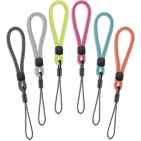 LNYMZD 6 Pcs Multi Colour Wrist Strap Lanyard Small Lanyard Finger Strap Reflective Hand Finger Lanyard Wrist Lanyard Identification Badges and Supplies Cover