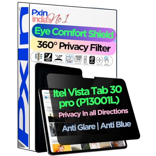 Image of Pxin Tablet Privacy Guard compatible with Itel Vista Tab 30 pro (P13001L) | Privacy screen protector | Anti Glare | Anti Spy Screen | Reduces blue light | 360 degree Privacy Screen | Eye Protection