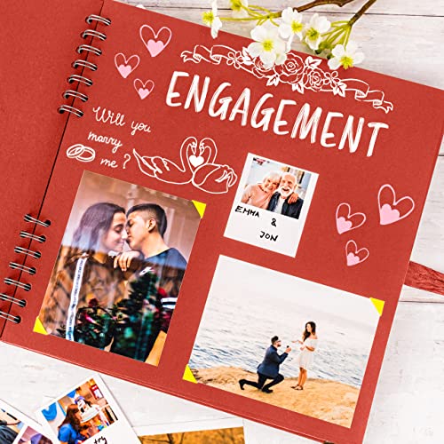 image for Bstorify Square Scrapbook Photo Albums 80 Pages (11 x 11 Inch) Red Thi