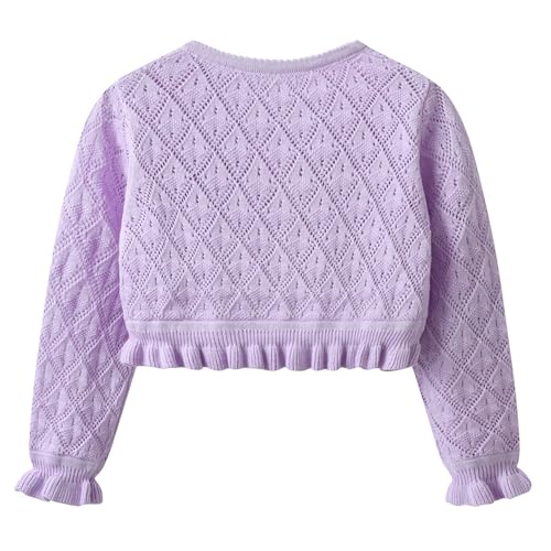 Baby Girls Bolero Knitted Cardigan Girls 100% Cotton Solid Color Long Sleeve Dress Cover Up for Spring Summer2