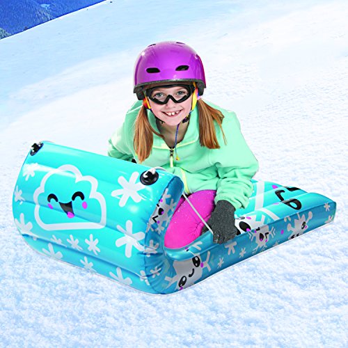 PIPELINE SNO Snow-Grins Inflatable 1 Person Snow Sled/Toboggan with Tow-Rope, 43” Inch Length - Thumbnail 3