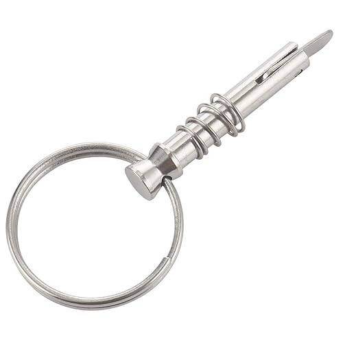 Miniatura 4 de 4 pines de liberación rápida de 1/4 pulgadas de diámetro con leva de caída y resorte, longitud útil de 0.9 pulgadas, acero inoxidable 316 completo,