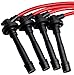 VMS RACING 92-01 10.2mm High Heat Performance Spark Plug Ignition Wires Set in RED Compatible with Honda Prelude 2.2L 1992-2001 H22 DOHC VTEC Engines ONLY