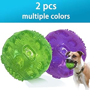 3 Squeaky Dog Toy Balls for Lagre Medium Breed Indestructible Dog Balls for Playing Fetching  Retrieving Durable Aggressive Chewers 2 Pcs Green+purple  Cucciolini Doodles 3 squeaky dog toy balls for lagre medium breed indestructible dog balls for playing fetching  retrieving durable aggressive chewers 2 pcs green+purple   cucciolini doodles