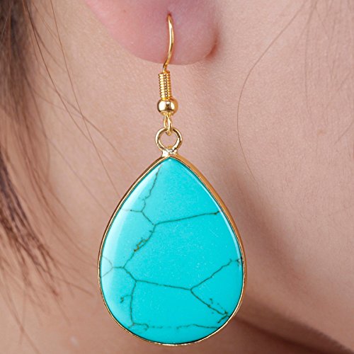 Mookaitedecor - Orecchini pendenti placcati in oro...