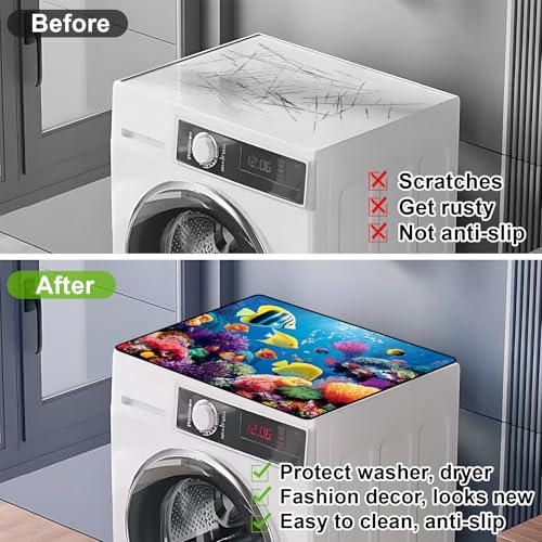 Image of Washer and Dryer Topper for Top,23.6 inch x 19.7 inch Washer Dryer Countertop Mat, Waterproof & Anti-Slip Dryer Top Protector Mat