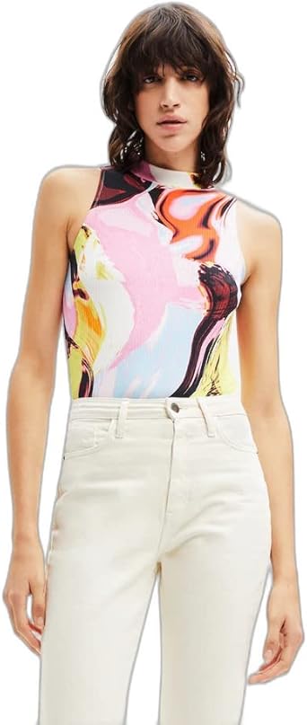 Body Blouse Desigual Donna - 91% Acetato, 9% Elastan, Lavabile In Lavatrice - Foto 4