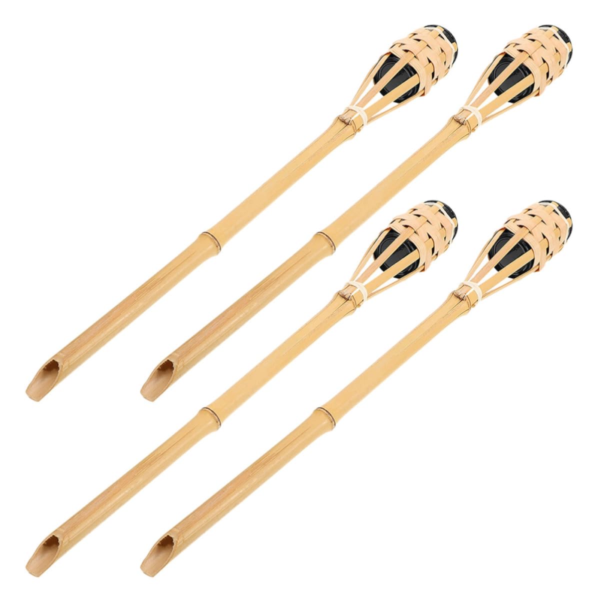 EXCEART 4 Piezas Antorcha de Bambú para Exteriores Resistente al Viento y Ligera, Lámpara Decorativa Adecuado para Fiestas de Verano y Jardines Diseño Tradicional y Efecto de Llama Único