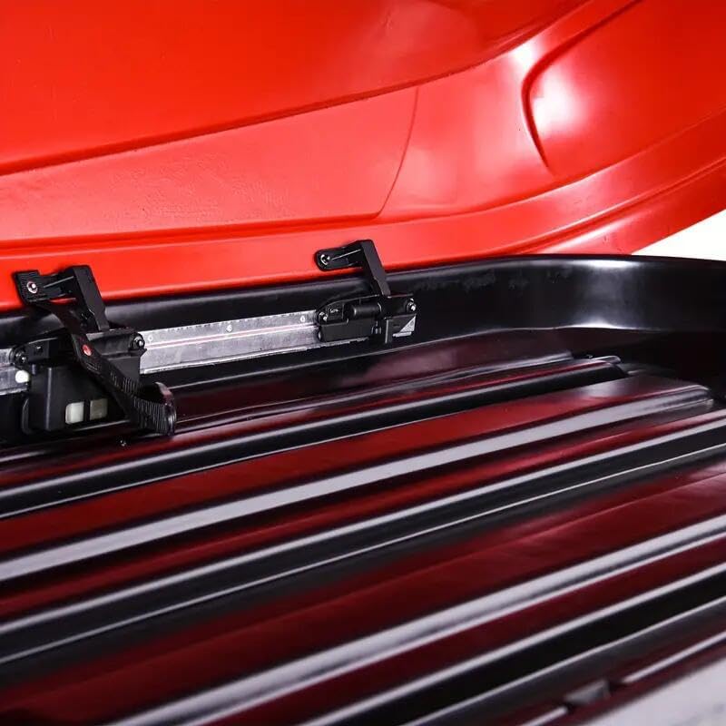 Rooftop Cargo Box Car Top Carrier Hard Shell Roof Cargo Carrier with Security Keys Roof Box Cargo Box, 62 (L) x 31 (W) x 15 (H) Inches, 14 Cubic Feet (Tool-Free Install), RED