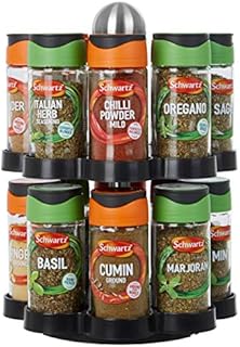 Premier Housewares Spice Rack, Spice Jars, Spice Rack with Spices Included, Spice Racks Free Standing - 16 Bottles