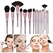 Qivange Fan Makeup Brushe 16PCS Face Foundation Powder Kabuki Makeup Brush Set Belly-type Handle Softer Cosmetic Make up Brushes Kit for Start Blending Concealers Highlighter Eyeshadows