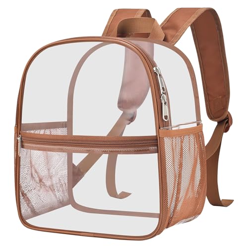 Image of Oraben Clear Backpack Stadium Approved, 12 x 6 x 11 in, Small Transparent Backpack for Concerts, Sports Events, Festivals, Travel, Waterproof PVC, Adjustable Straps, Women Men