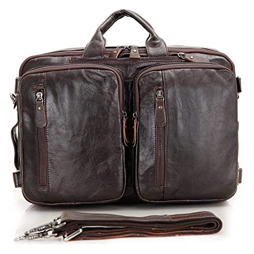 Laptop Briefcase Vintage, Convertible Backpack 15.6inch Laptop Handbag Messenger Bag Large Capacity Business Travel