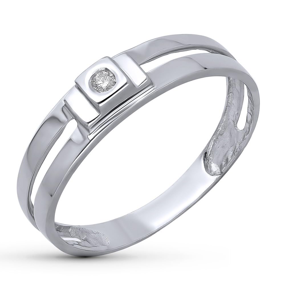 Sortija Oro Blanco 18k mujer diamante 0.4ct. brillante centro ancho máximo cuerpo 4.5mm.