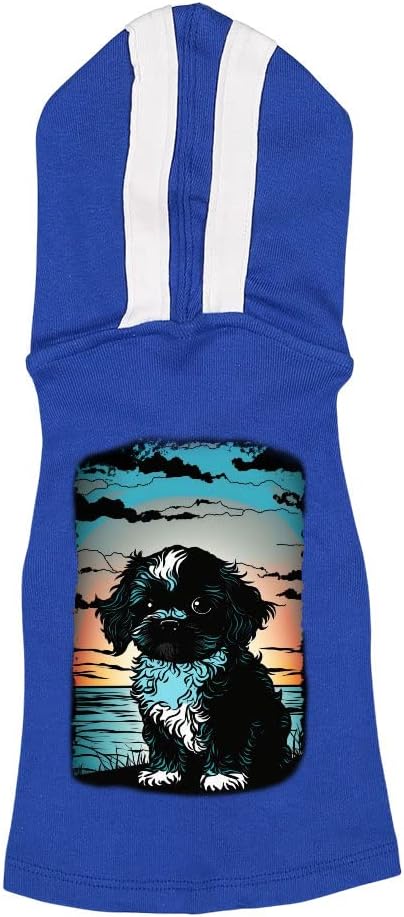 Cute Design Dog Shirt with Hoodie - Funny Dog Hoodie - Illustration Dog Clothing - Royal White, L