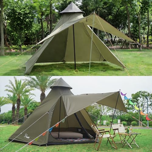 Image of 12'x10'x8'Dome Camping Tent 5-6 Person 4 Season Double Layers Waterproof Anti-UV Windproof Tents Family Outdoor Camping Tent