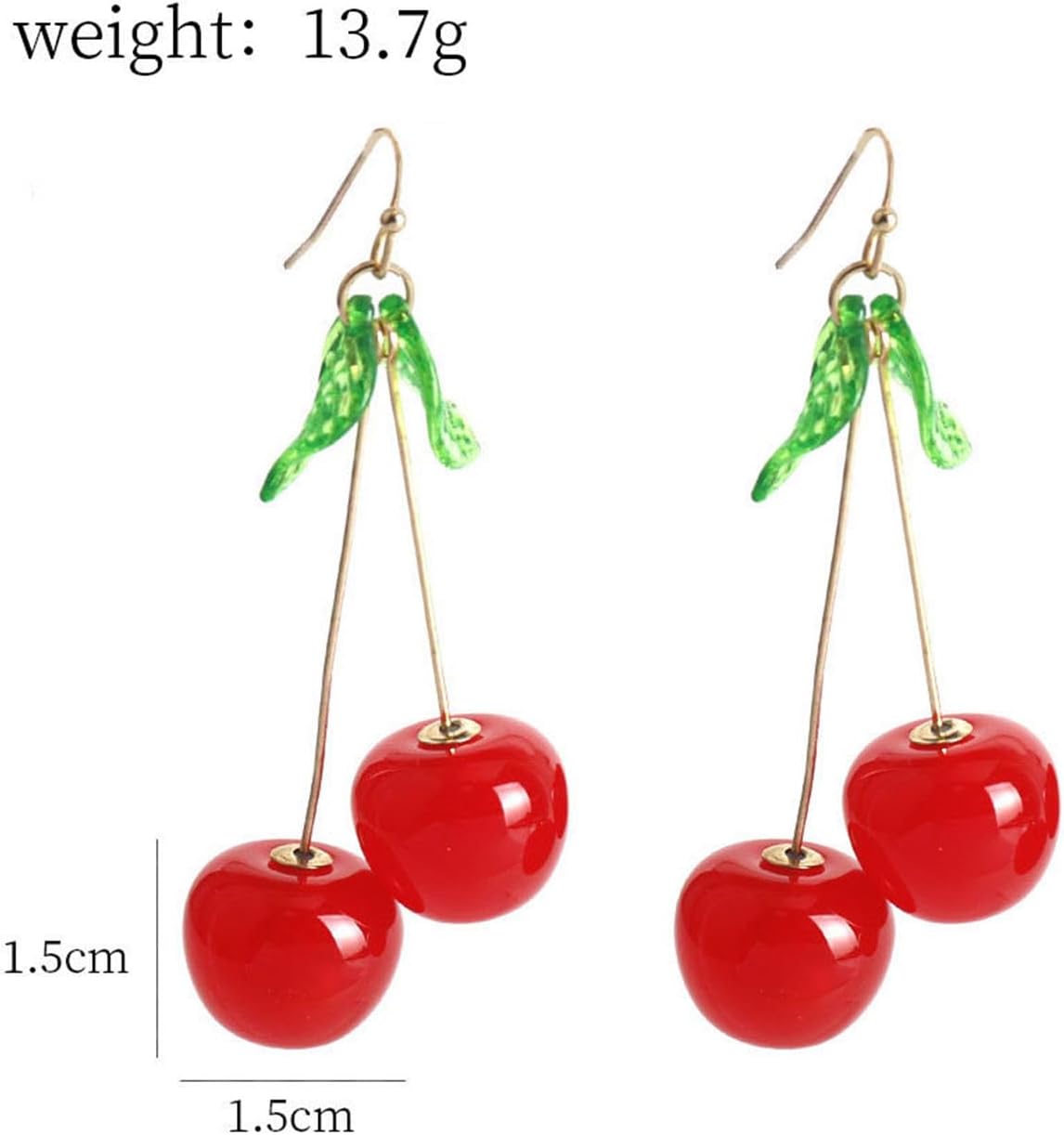 3D Red Cherry Dangle Earrings for Women Cute Acrylic Cherry Drop Earrings Sweet and Lovely Light Weight Fruit Earrings Tassel Earrings Charm Jewelry for Womoen - Image 4