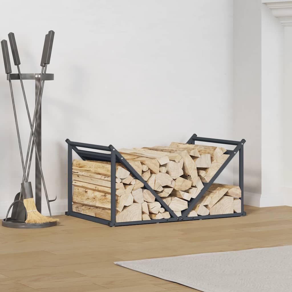 Gecheer Rastrelliera per Legna da Ardere Antracite 70x43x34,5 cm,Portalegna,Porta Legna,Legnaia da Esterno,Scaffale Portalegna,Scaffale per Legna da ardere,Portalegna da Interno,P864175
